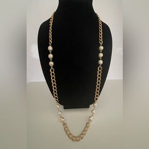 Vintage Napier, Pearl and Gold Chain Necklace